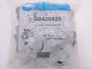 5 Pack G.A. Murdock 1/4" Mur-lok x 1/4" Mur-lok G0420425 In-line Ball Valves - Picture 1 of 2
