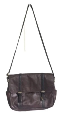 Bolso Bandolera Fossil Marrón Cartera Computadora Portátil Todo Cuero Mensajero Usado en Excelente Condición Foto 1 de 4
