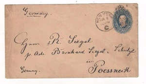1891 New York 5c Stationery Entire #U331, PSE, to Possneck Germany - Picture 1 of 2