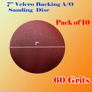 10x 7" 60 Grit Sanding Disc Paper Hook and Loop Backing Sander Abrasive Air - Picture 1 of 2