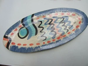 Vintage Fish Plate Pottery Potterucci Freo Aust.Modern Ceramic H/painted Signed - Picture 1 of 12