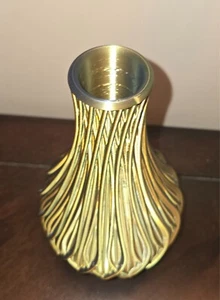 3D gedruckte fraktale geometrische Vase schwarz/gold - Bild 1 von 7