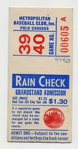 Phills@Mets 6-23-63 Polo Grounds TICKET Jimmy Piersall 100thHR RAN BACKWARD MINT - Bild 1 von 2