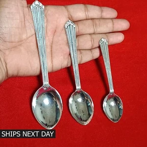 999 Pure Silver Spoon Serving Utensils, Flatware Silverware Silver Baby Spoon - Picture 1 of 16