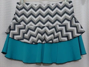 ADEDGE PERFORMANCE GIRLS AQUA GRAY LAYERED SKORT SIZE S - USA - Picture 1 of 7