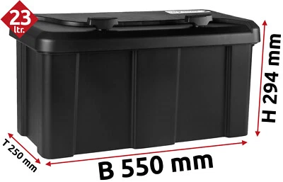 Deichselbox, Staubox Kunststoff -Daken- B550xH294xT250mm Blackit 2 abschließbar - Bild 1 von 4