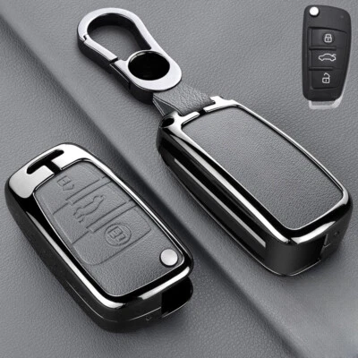 For Audi A3 S3 A4 S4 RS4 A6 S6 RS6 Q5 Q7 Zinc Alloy Leather Car Key Case Cover Foto 1 de 4