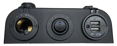 12V, DUAL 4.2A USB CHARGER POWER OUTLET SOCKET + ON/ OFF SWITCH SURFACE MOUNT AU - image 1 of 4
