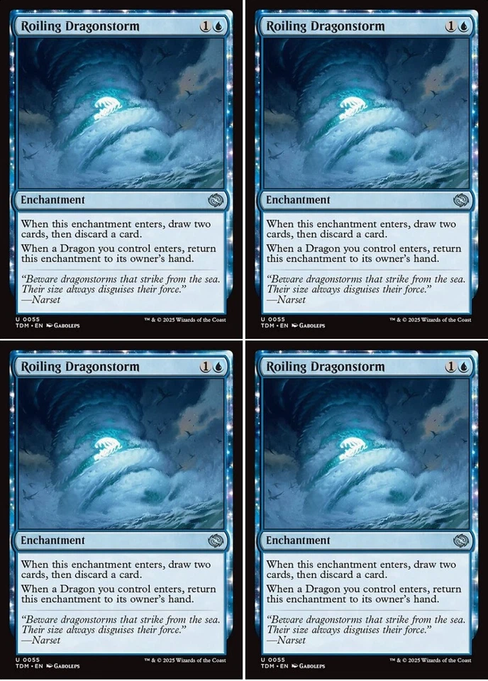 MTG - 4x ROILING DRAGONSTORM - Tarkir Dragonstorm (U) - Image 1 of 1