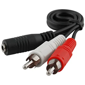 3.5mm 2-RCA Jack Aux Audio Headphone Adapter Converter Cable Male to Female - Picture 1 of 4