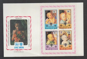 Postal History Barbuda IYC International Year the Child beautiful Large FDC + - Picture 1 of 1