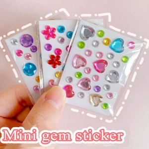 Mini 3D Crystal Stickers Set Cute Flower Love Shaped Decoration Stickers Kids - Picture 1 of 14