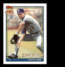 1991 Baseball Topps Chuck Crim Milwaukee Brewers #644