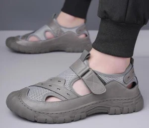 Sandalias deportivas para hombre de malla de verano con punta redonda para caminar al aire libre senderismo - Imagen 1 de 15