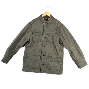 Tommy Bahama Men's Medium Linen Blend Barn Chore Jacket Gray Snap Unisex EUC - Picture 1 of 11
