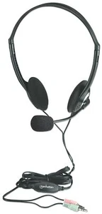 Leichtes Headset mit langem Kabel für PC / Computer Stereo- 3,5 klinke Mikrofon - Afbeelding 1 van 3