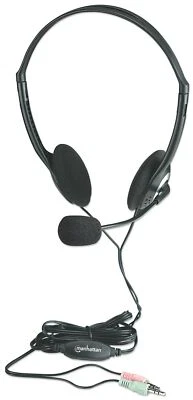 Leichtes Headset mit langem Kabel für PC / Computer  Stereo- 3,5 klinke Mikrofon - Bild 1 von 3