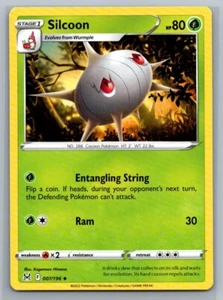 Silcoon 7/196 Lost Origin Uncommon Pokémon TCG 2022 - Picture 1 of 2
