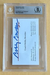 Bobby Bowden Autograph Signed Business Card Beckett BAS Authenticated - Picture 1 of 2