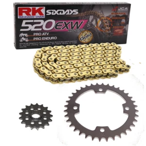 Chain Set Yamaha YZF 450 Raptor 04-09 Chain RK GB 520 Exw 98 Open Gold 14 - Picture 1 of 4
