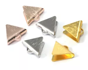 10pcs Crimp Triangle Geometric findings loop ribbon cap 12.5x15 mm Color Options - Picture 1 of 10