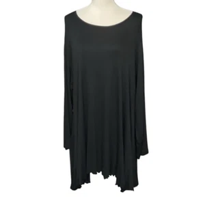 Philosophy Woman Republic Clothing Black Ruffled Hem Shift Dress Long Sleeve 3X - Bild 1 von 4