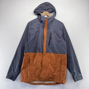 LL Ban Jacket Men's Medium Tall Gray Orange Tek Rain Waterproof Grop Hiking - Picture 1 of 9