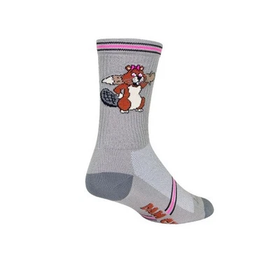 Socks - SockGuy - Dam Girl 6" Crew L/XL Cycling/Running NEW Grey Otter MEN - Image 1 of 4