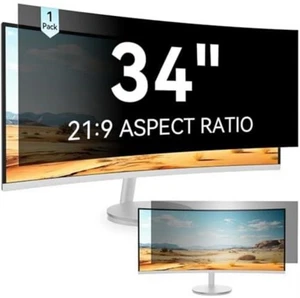 34 Inch Curved Computer Privacy Screen Filter for 21:9 Aspect Ratio Widescreen - Picture 1 of 3