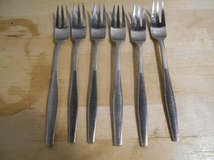6 DANSK Denmark VARIATION VI 8" Tafelgabeln 3 gezinkt gerippt 8350 - Bild 1 von 3