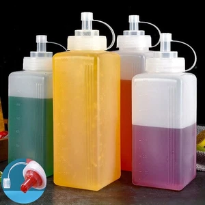 Dispenser per salse in plastica alimentare con tappo a prova di perdite bottiglia grande capacità - Foto 1 di 18