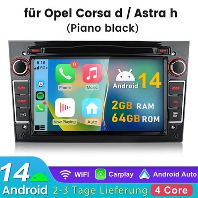 Android 14 Autoradio Für Opel Astra H Corsa C/D Vectra C Zafira GPS NAVI Carplay - Bild 1 von 4