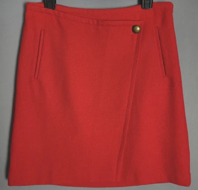 Falda recta envolvente de lana Talbots para mujer 8 bolsillos rojos forrados cremallera lateral carrera nueva Foto 1 de 4