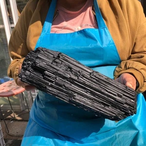 11.46LB Large Natural Black Tourmaline Crystal Gemstone Rough Mineral Specimen - Picture 1 of 19