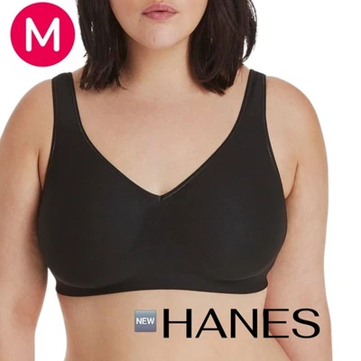 🆕️ New Hanes Wireless Bra, Smooth Comfort Full-Coverage In Black - MEDIUM  - Image 1 of 4