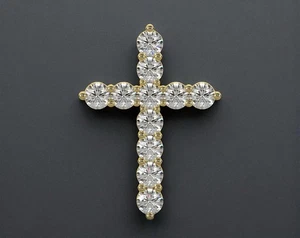 1,00 Karat Diamant Kreuz Anhänger Halskette 14K Lab Grown Diamant Kreuz Anhänger - Bild 1 von 5