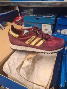 adidas New York Size 9.5 Maroon / Gold ,originals Spzl Bnibwt - Picture 1 of 8