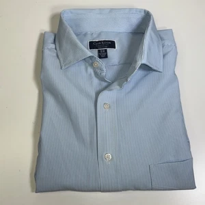 Club Room Men's Regular Fit Traveler Stripe Dress Shirt, blue 16.5 34-35 $60 - Picture 1 of 5