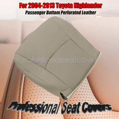 For 2004 - 2013 Toyota Highlander Right Passenger Bottom Leather Seat Cover Tan - Image 1 of 4