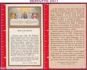 1469 SANTINO HOLY CARD SS. SINDONE ORAZIONE TORINO - Imagen 1 de 1
