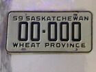 Tablica rejestracyjna Saskatchewan 1959 Oryginalna 00-000 Kanada Pszenica Pszenica