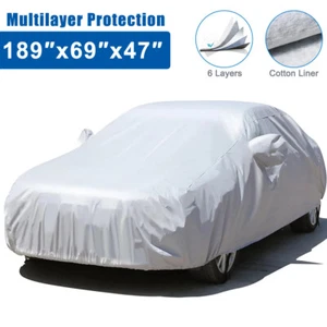 Full Car Protection Cover Waterproof Sun UV Snow Dust Rain Resistant For Sedans - Picture 1 of 13