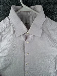 Ermenegildo Zegna Men Button Up Shirt Long Sleeve Purple Check 17.5 (44) Slim - Picture 1 of 18
