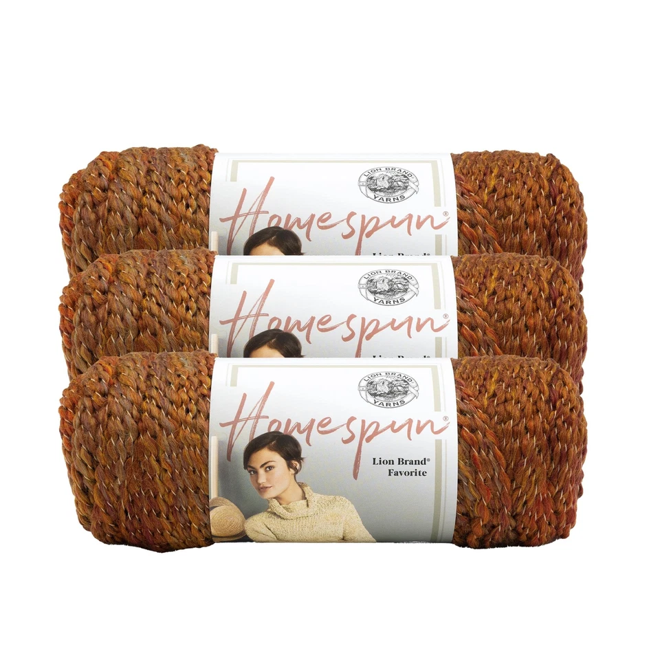 (3 Pack) Lion Brand Yarn 790-408B Homespun Yarn, Wild Fire - Image 1 of 4