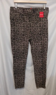 Leggings jeans SPANX tornozelo 1X pele de cobra acinzentada estampa animal cintura alta - Imagem 1 de 4