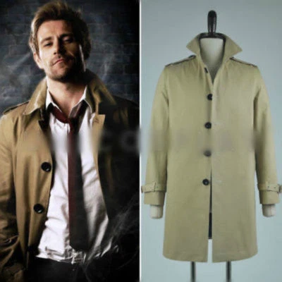 New！John Constantine Trench Cosplay Costume Men long Coat MM.01 - Image 1 of 4