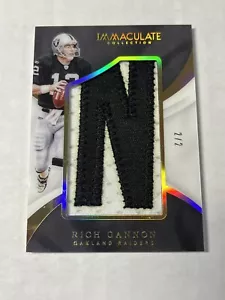 2017 Immaculate Football Rich Gannon Game Used Letterman Raiders 1/2 - Picture 1 of 2