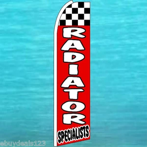 BANDIERA PIUMA SVOLAZZANTE SPECIALISTA RADIATORE Checker Insegna Pubblicitaria Banner Swooper - Foto 1 di 5