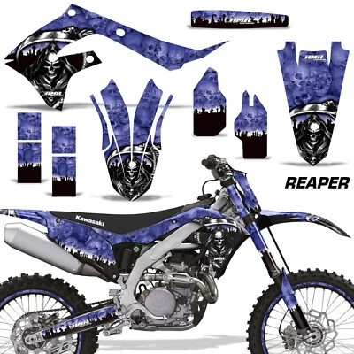 Stickers +#PLT/RIM Decals for Kawasaki KX250F 21-24 & KX450F 19-23 REAPER U - Image 1 of 2