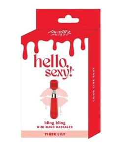 Mini masajeador de varita Hello Sexy Bling Bling - Vibrador portátil de lirio tigre rojo - Imagen 1 de 4